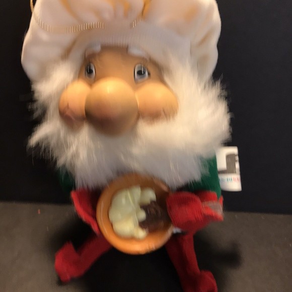 Vintage Santas Best Elf Santikins Ornament 7" Tall Posable Christmas Baker Gnome - Picture 2 of 7